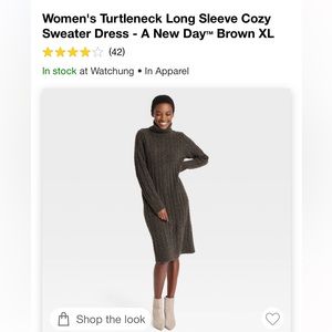 Cableknit Turtleneck Long-Sleeve Cozy Sweater Dress from A New Day™ NWT
